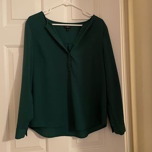 Dark grass green long-sleeved Talbots blouse